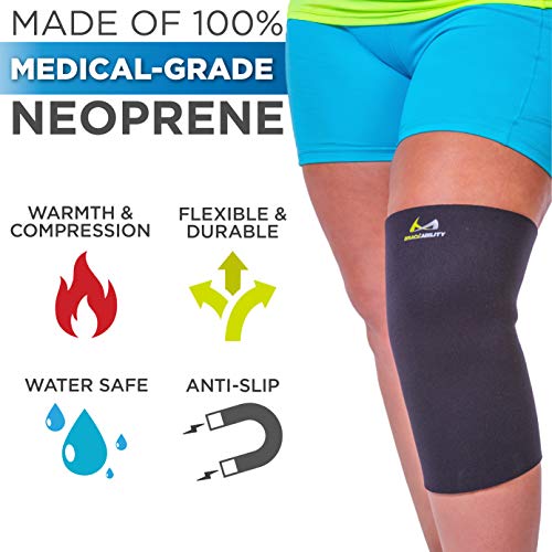 BraceAbility Plus Size Neoprene Knee Sleeve - XXL Wide Calf Compr...