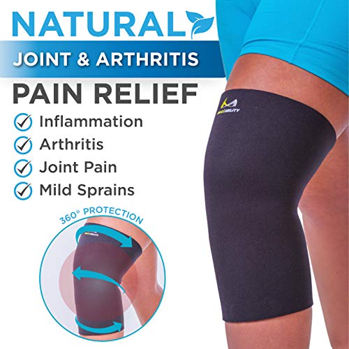 BraceAbility Plus Size Neoprene Knee Sleeve - XXL Wide Calf Compr...
