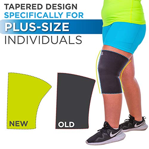 BraceAbility Plus Size Neoprene Knee Sleeve - XXL Wide Calf Compr...