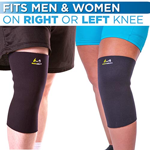 BraceAbility Plus Size Neoprene Knee Sleeve - XXL Wide Calf Compr...