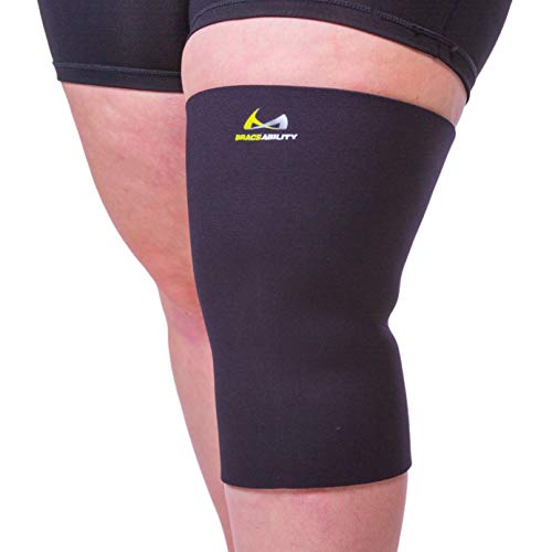 BraceAbility Plus Size Neoprene Knee Sleeve - XXL Wide Calf Compr...