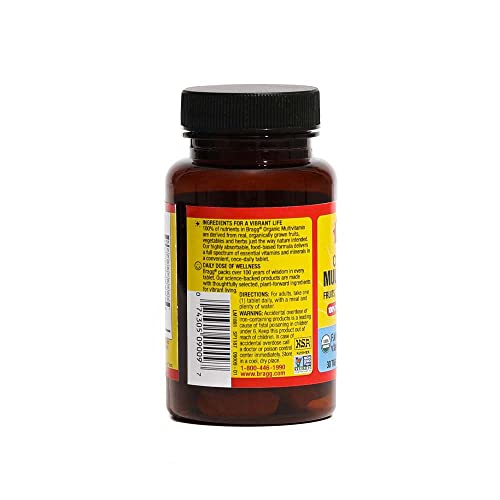 Bragg Daily Multivitamin for Women & Men - Organic Whole Food Sup...