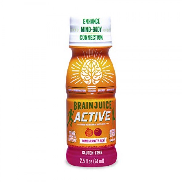 BrainJuice Active Shot, Pomegranate Acai | Liquid Nutrition Drink...