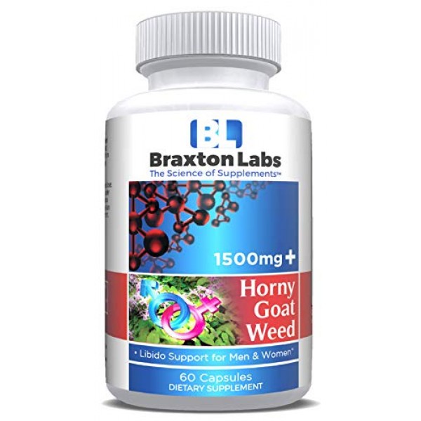 Braxton Labs Horny Goat Weed 1500mg. 60 Capsules. Libido Support ...