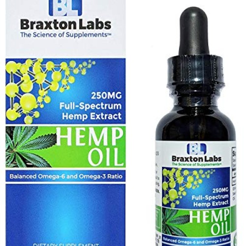 Braxton Labs Premium Hemp Oil 250MG Full-Spectrum Balanced Omega-...
