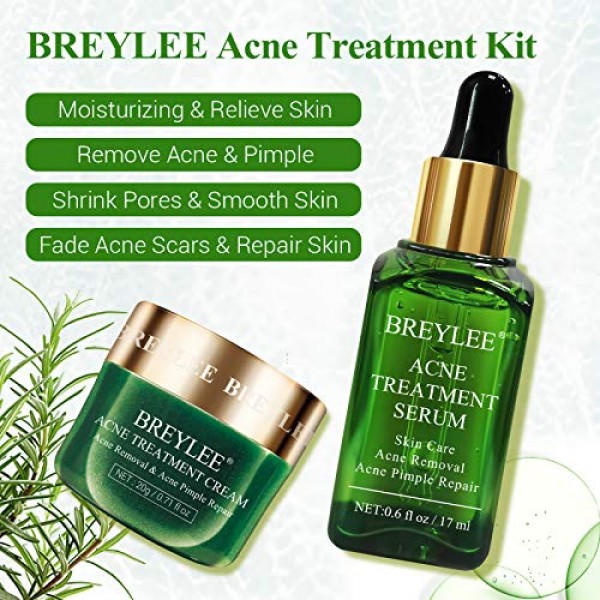 Acne Treatment, BREYLEE Tea Tree Oil 2 in 1 Acne Solution Kit Acn...