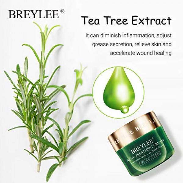 Acne Treatment Cream, BREYLEE Tea Tree Oil Acne Cream for Clearin...