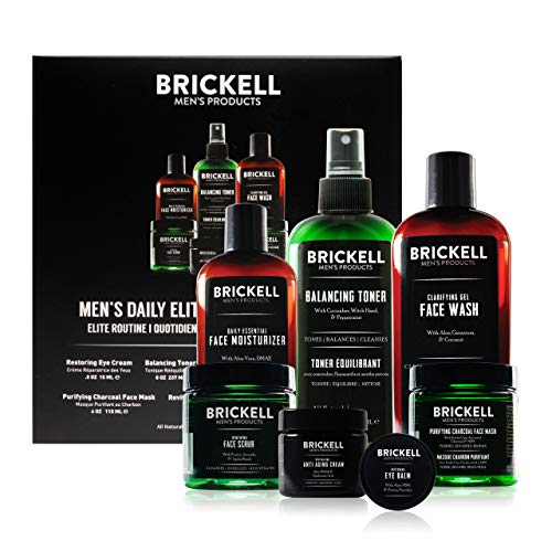 Brickell Mens Daily Elite Face Care Routine I, Toner, Gel Facial...
