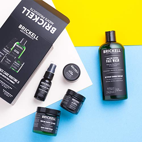 Brickell Mens Evening Face Care Routine II, Purifying Charcoal F...