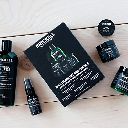 Brickell Mens Evening Face Care Routine II, Purifying Charcoal F...