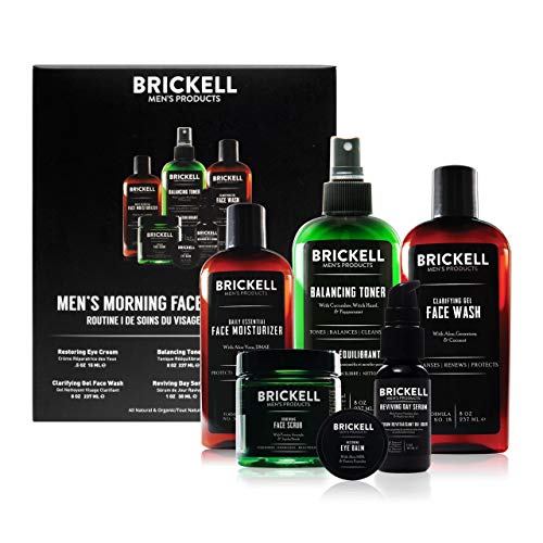 Brickell Mens Morning Face Care Routine I, Clarifying Gel Face W...