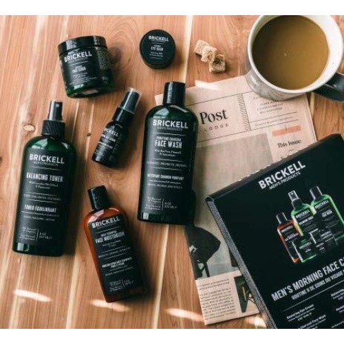 Brickell Mens Morning Face Care Routine II, Purifying Charcoal F...