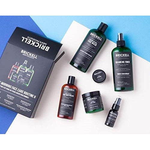 Brickell Mens Morning Face Care Routine II, Purifying Charcoal F...