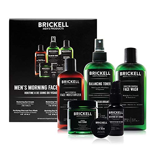 Brickell Mens Morning Face Care Routine II, Purifying Charcoal F...