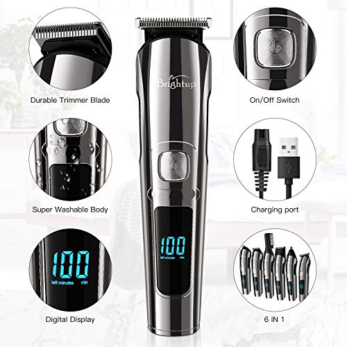 Brightup Beard Trimmer, Cordless Hair Clippers Hair Trimmer for M...