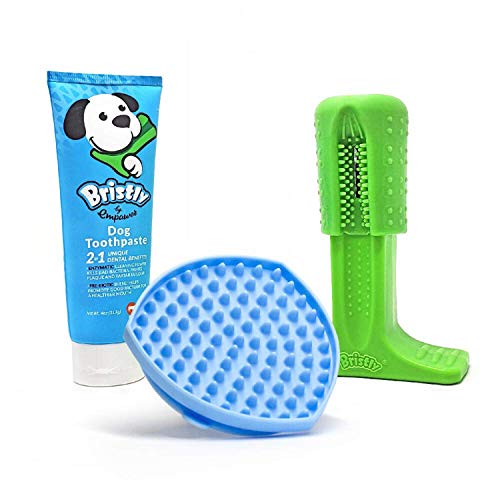 Bristly Dog Dental Care Kit - Pet Dental Care Including Medium Do...