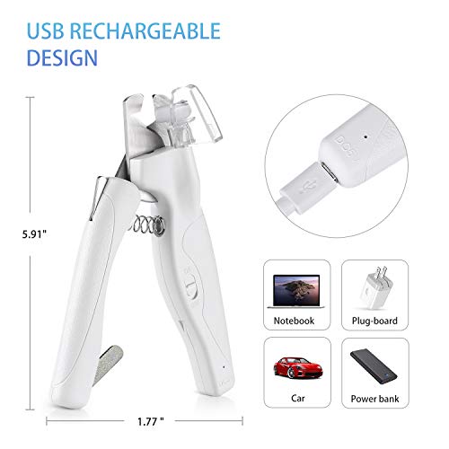 BRITUDE Pet Nail Clipper and Trimmer with Rechargeable LED Light ...