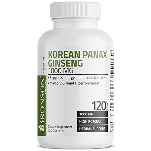 Bronson Korean Panax Ginseng 1000 mg Supports Energy, Endurance &...