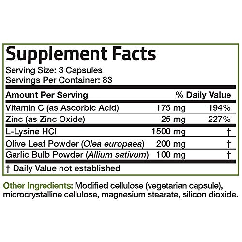 Bronson L-Lysine Defense Immune Support Complex 1500 MG L-Lysine ...