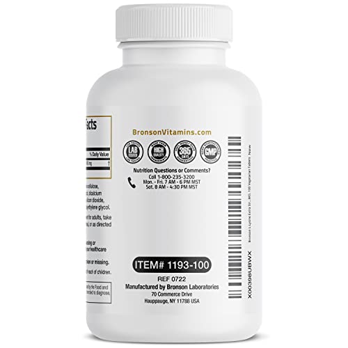 Bronson L-Lysine Extra Strength 1000 MG per Tablet High Potency, ...