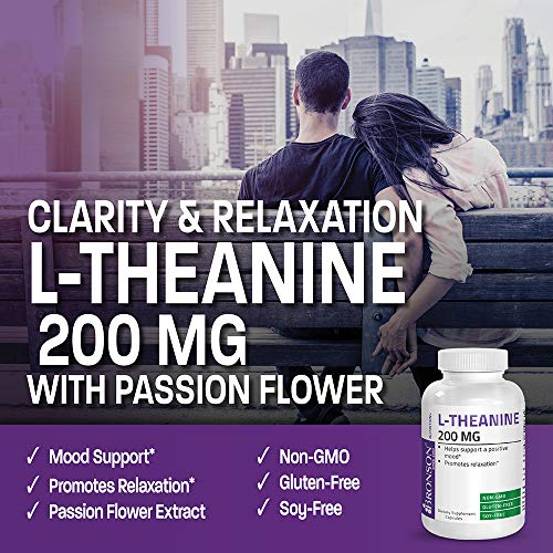 Bronson L-Theanine 200mg Double-Strength with Passion Flower He...