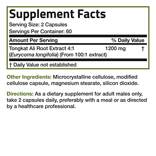 Bronson Longjack Tongkat Ali 1200mg Extra Strength 1200mg Per Ser...