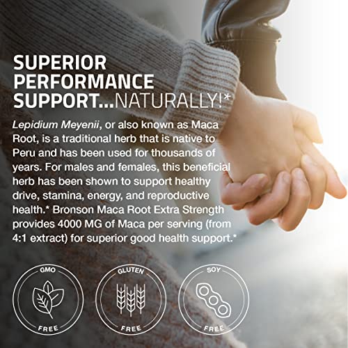 Bronson Maca Root Extra Strength 4000 MG per Serving, Lepidium Me...