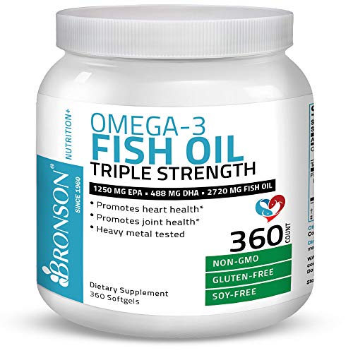 Bronson Omega 3 Fish Oil Triple Strength 2720 mg, High EPA 1250 m...