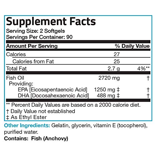 Bronson Omega 3 Fish Oil Triple Strength 2720 mg, High EPA 1250 m...
