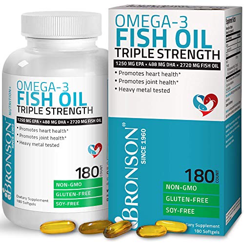 Bronson Omega 3 Fish Oil Triple Strength 2720 mg, High EPA 1250 m...