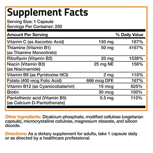 Bronson Vitamin B Complex with Vitamin C - Immune Health, Energy ...