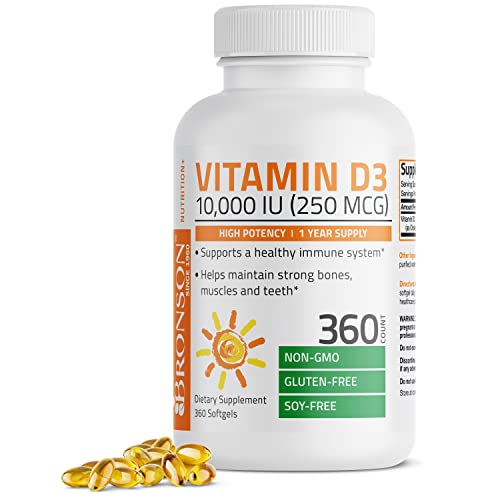 Bronson Vitamin D3 10,000 IU 250 mcg High Potency - Supports He...