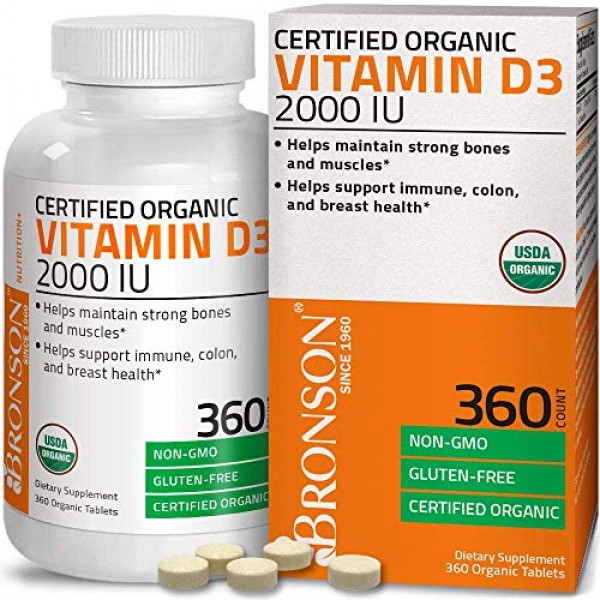 Bronson Vitamin D3 2,000 IU 1 Year Supply for Immune Support, H...