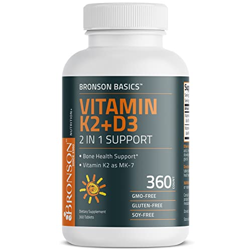 Bronson Vitamin K2 D3 MK7 Supplement Non-GMO Formula 5000IU 12...