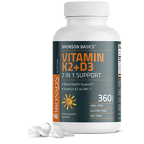 Bronson Vitamin K2 D3 MK7 Supplement Non-GMO Formula 5000IU 12...