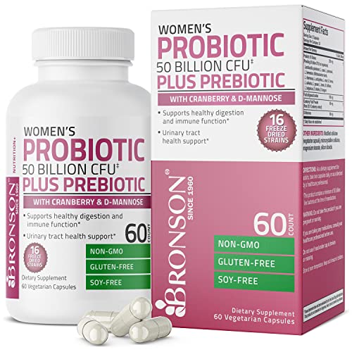 Bronson Womens Probiotic 50 Billion CFU + Prebiotic with Cranber...