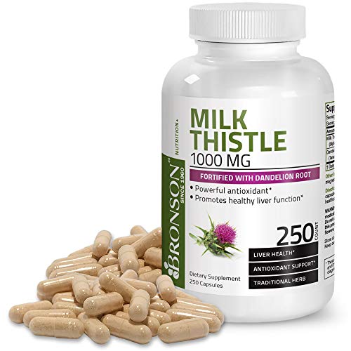 Milk Thistle 1000mg Silymarin Marianum & Dandelion Root Liver Hea...