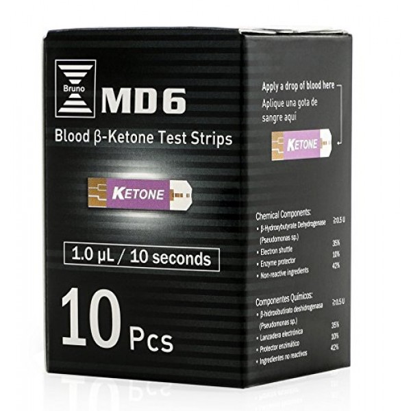Bruno MD6 Box of 10 Ketone Test Strips to Use with Our MD6 Blood ...