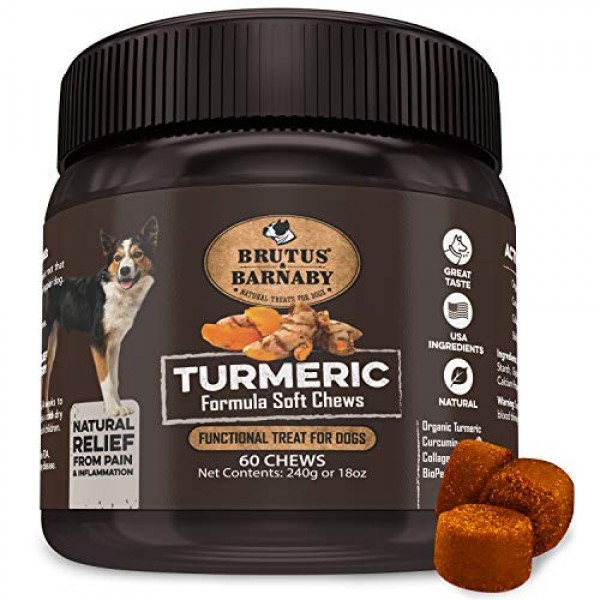 BRUTUS & BARNABY Turmeric for Dogs- Organic Turmeric with Curcumi...