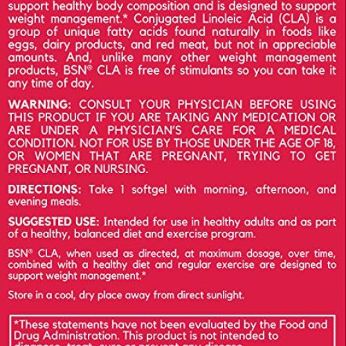 BSN CLA 750mg, Weight Management Support, 180 Count Softgels