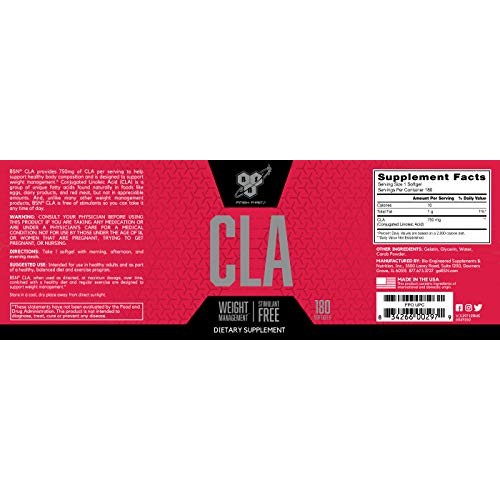 BSN CLA 750mg, Weight Management Support, 180 Count Softgels