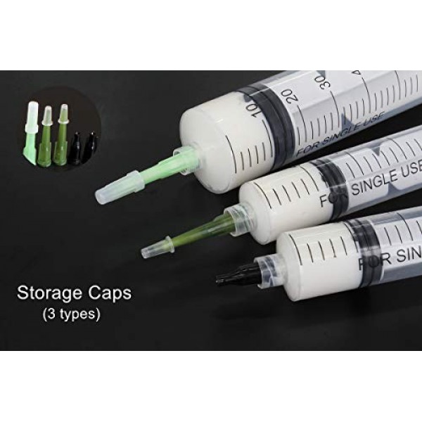 BSTEAN Plastic Syringe Pack with Needles and Caps for Pet Feeding...