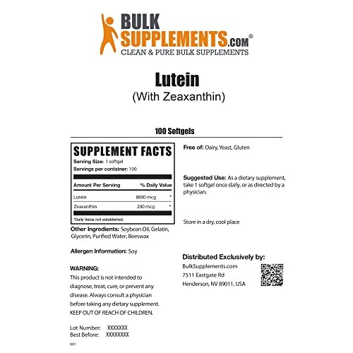 BULKSUPPLEMENTS.COM Lutein with Zeaxanthin Softgels - Lutein & Ze...