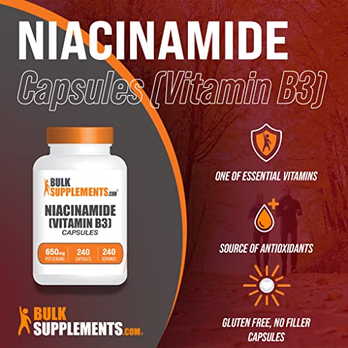 BULKSUPPLEMENTS.COM Niacinamide Capsules - Vitamin B3 Supplement,...