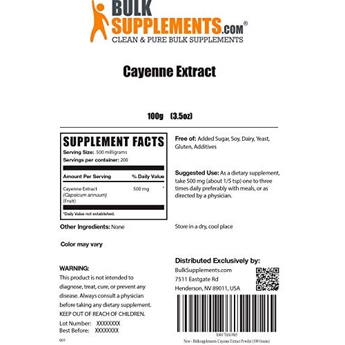 BulkSupplements.com Cayenne Extract Powder - Capsaicin Supplement...