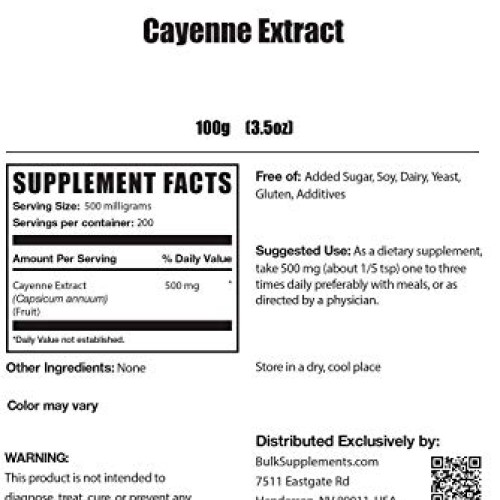 BulkSupplements.com Cayenne Extract Powder - Capsaicin Supplement...
