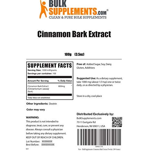 BulkSupplements.com Cinnamon Bark Extract Powder - Blood Sugar Su...
