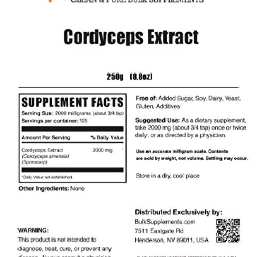 BulkSupplements.com Cordyceps Mushroom Extract Powder - Cordyceps...