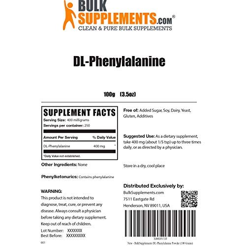 BulkSupplements.com DL-Phenylalanine Powder - Essential Amino Aci...
