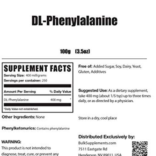 BulkSupplements.com DL-Phenylalanine Powder - Essential Amino Aci...